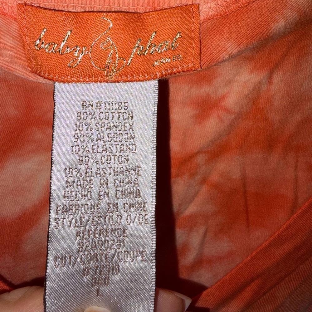 Baby Phat Y2K Orange Tie Dye Rhinestone Tee Size S 2000s McBling - Picture 2 of 5